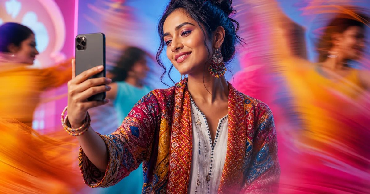 Creator using an AI dance video generator on phone to turn a photo into a dance clip
