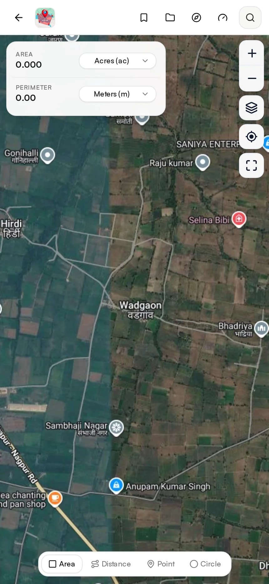 Screenshot of GpsField at https://gpsfield.com/workspace?mode=area