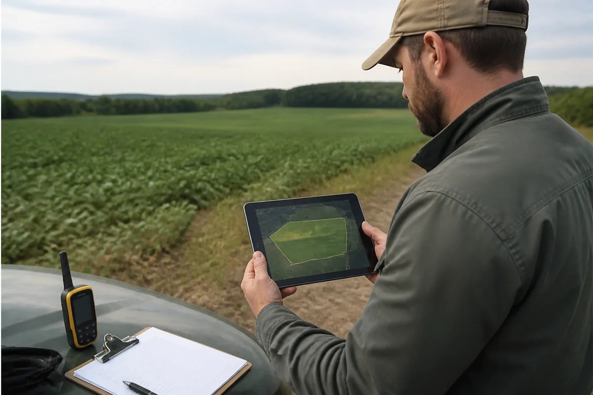 Measuring field area before calculating N-P-K application