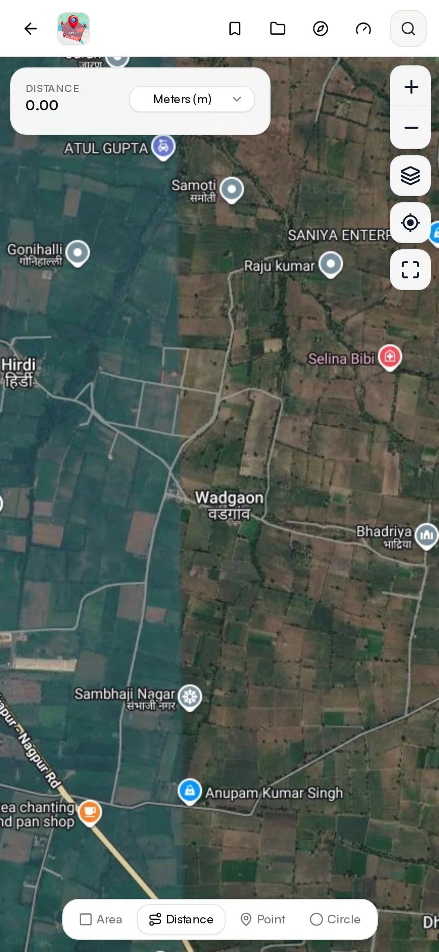 Screenshot of GpsField at https://gpsfield.com/workspace?mode=distance